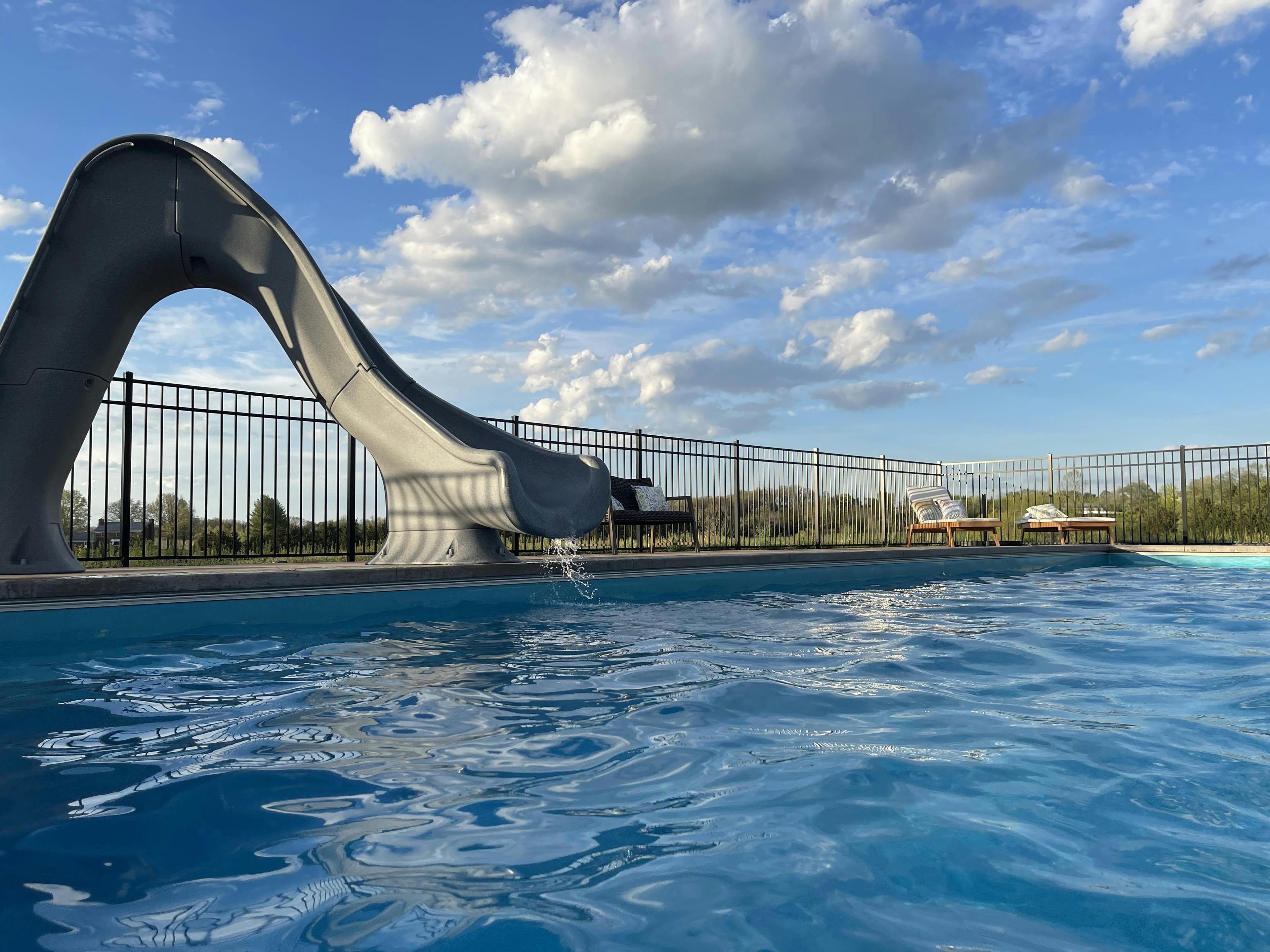 Lake View Pool With Waterslide