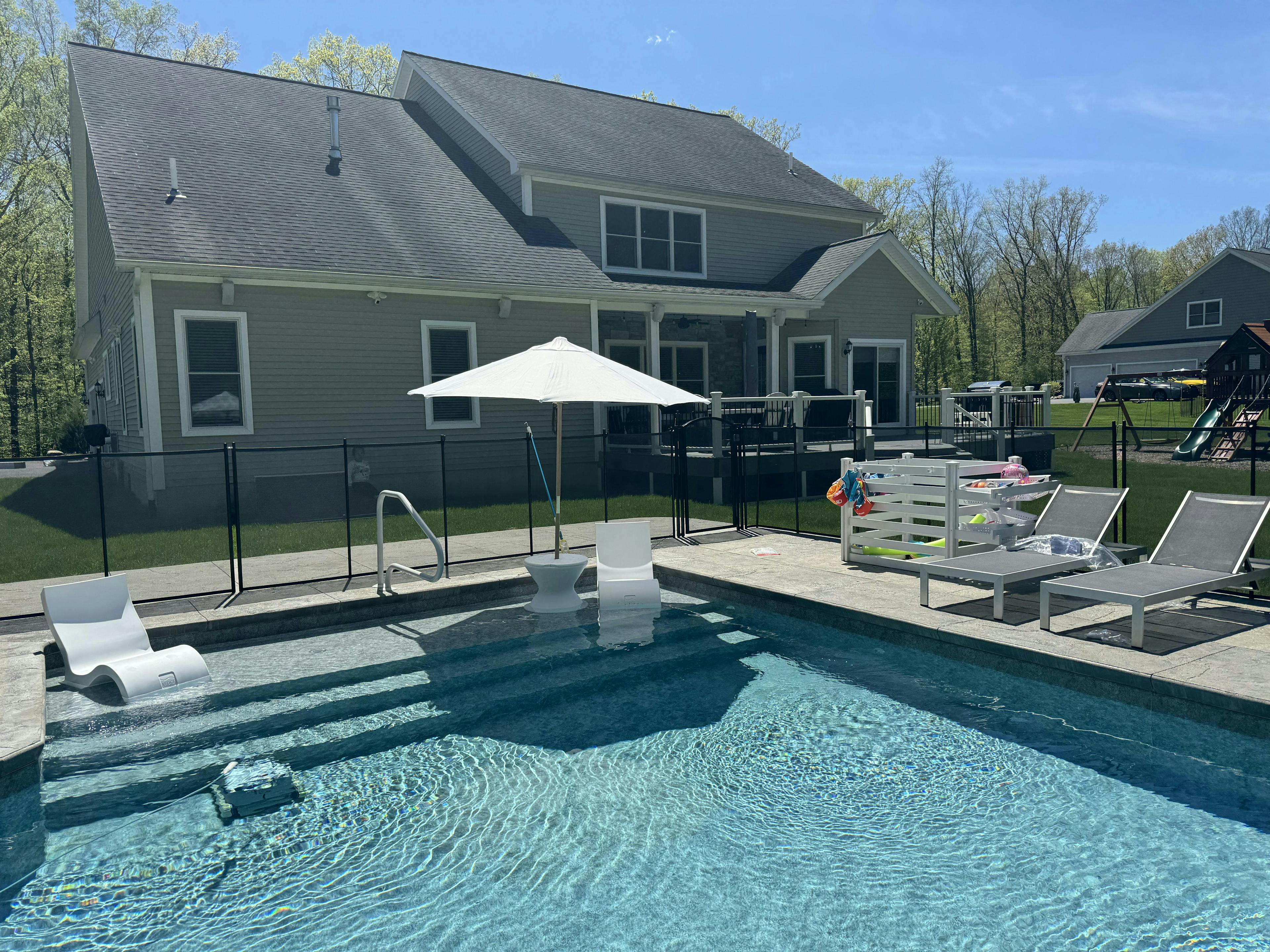 ** New salt water pool ** with access to an amazing secluded backyard!