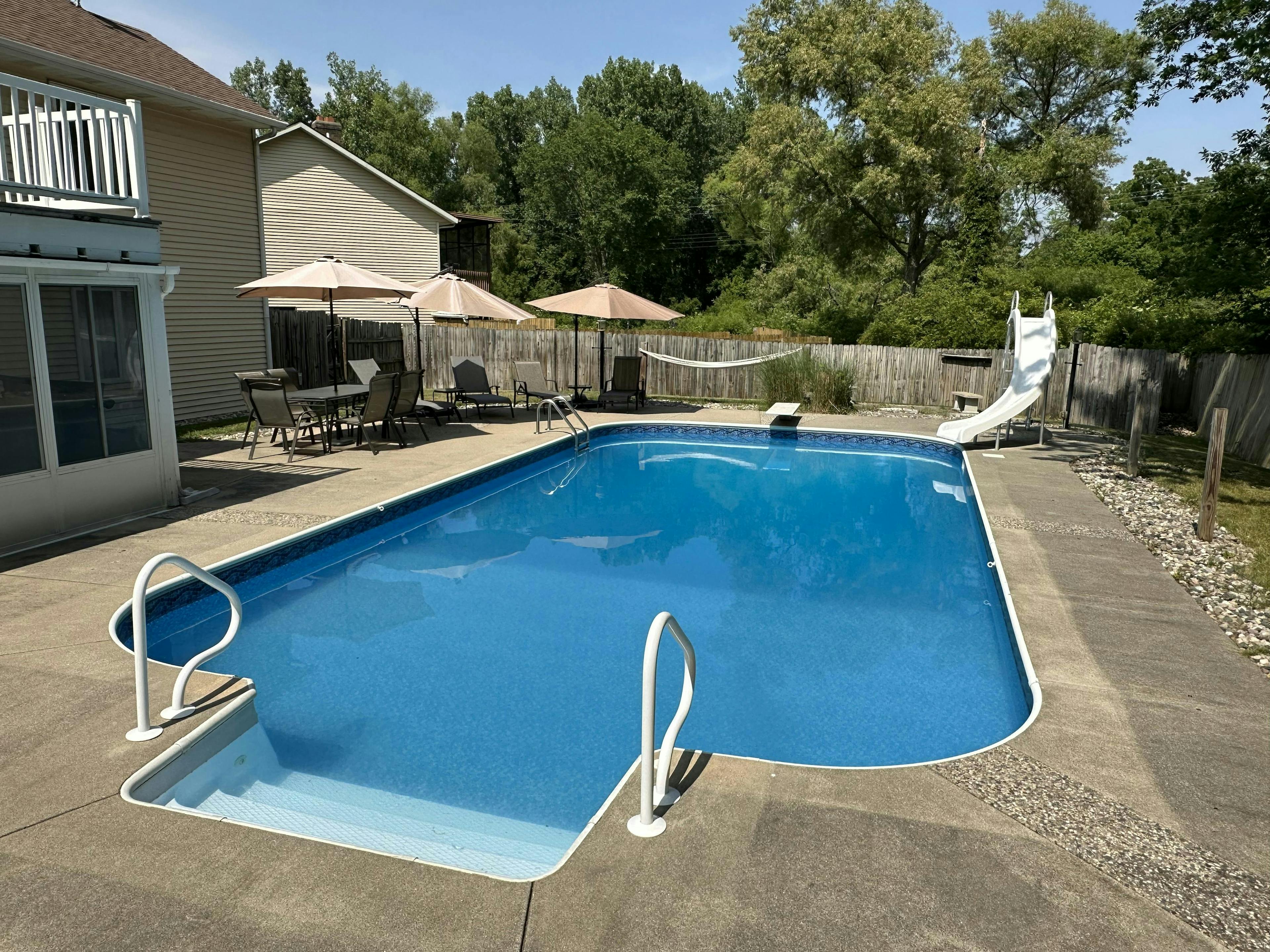 Secluded, refreshing pool available now!!