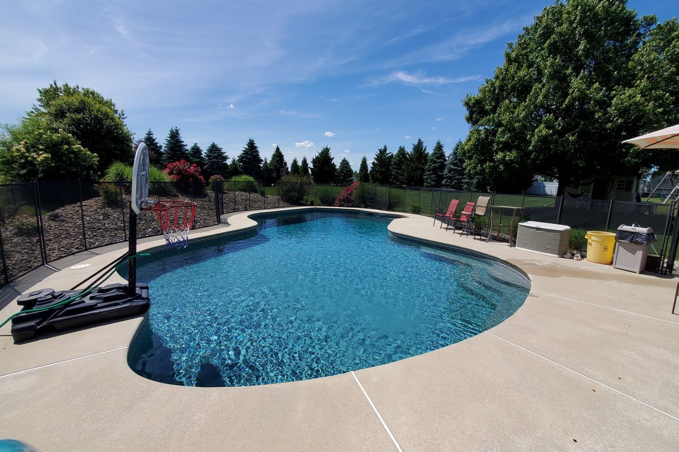 Backyard oasis with custom pool