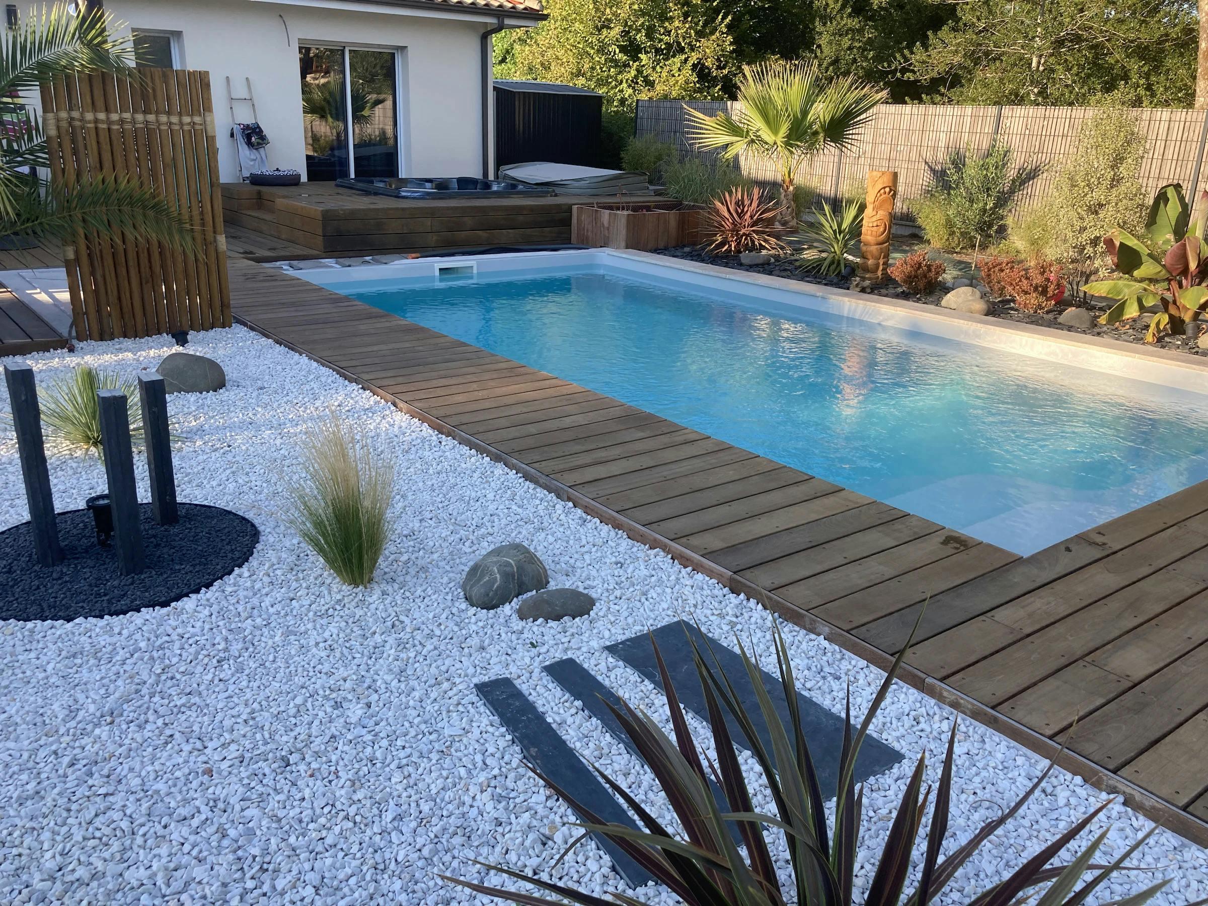 LED Pool with Zen Garden and Hot Tub