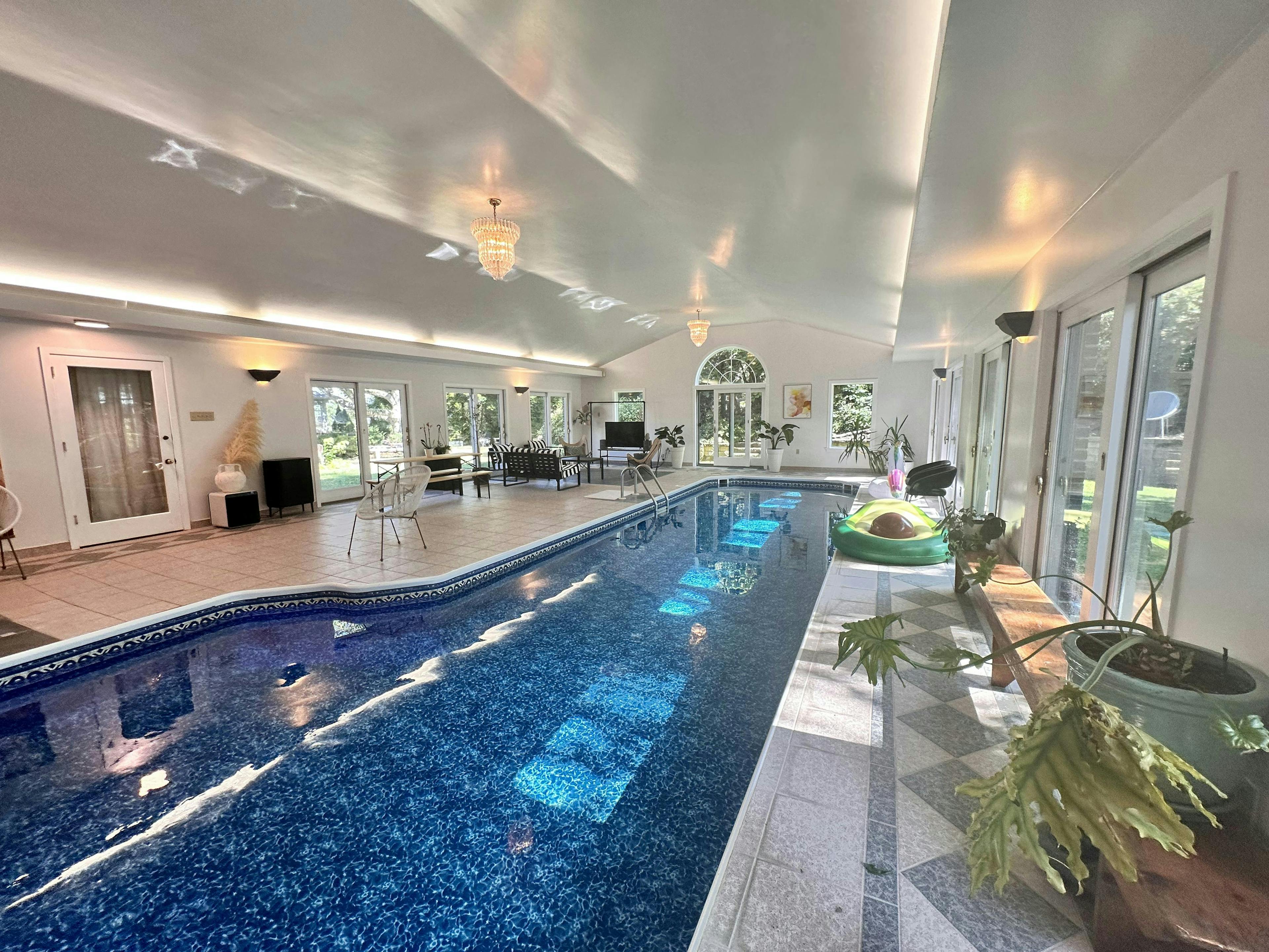 A Resort Style Indoor Saltwater Pool & HOT TUB!