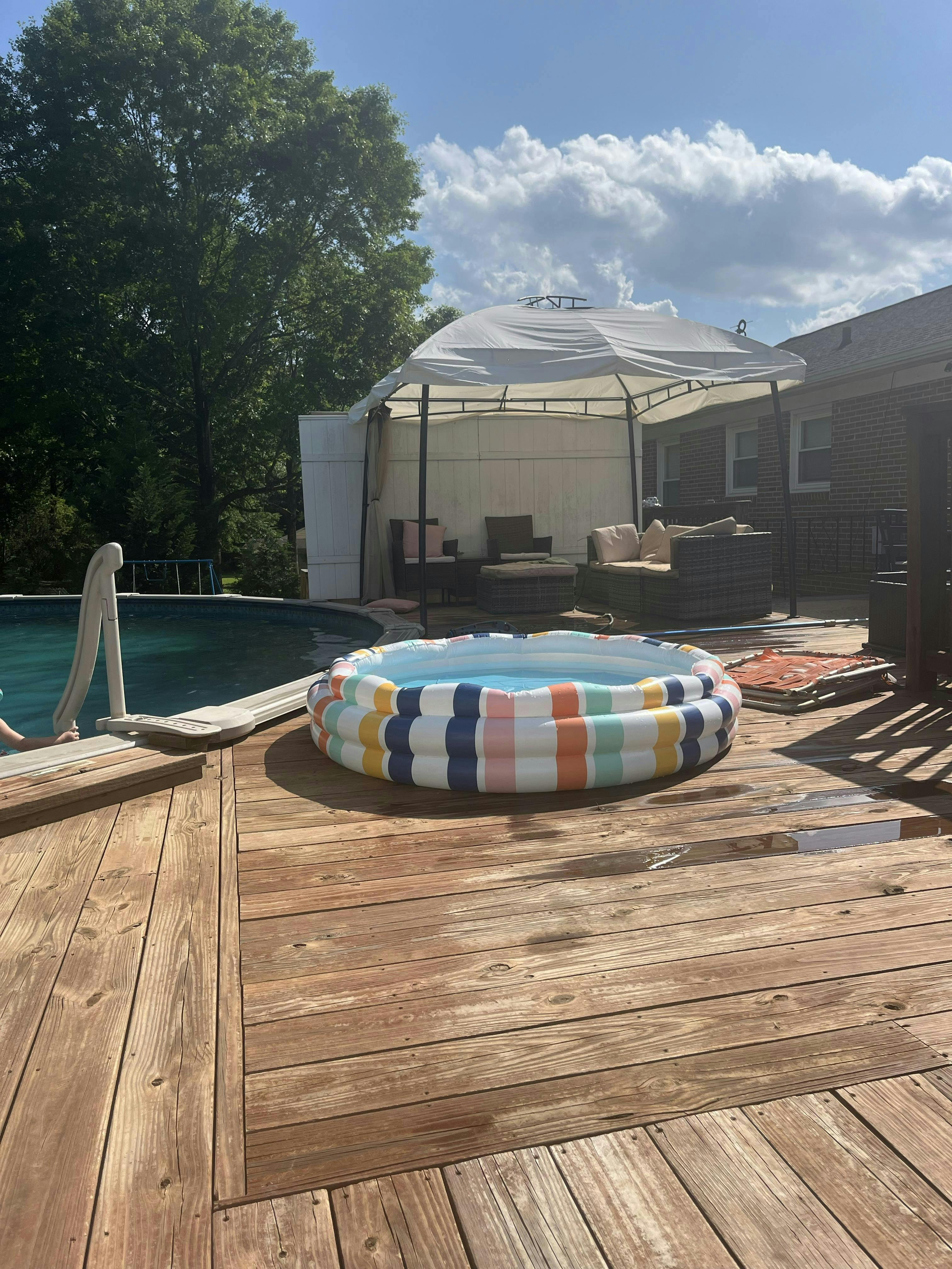 Backyard pool play space
